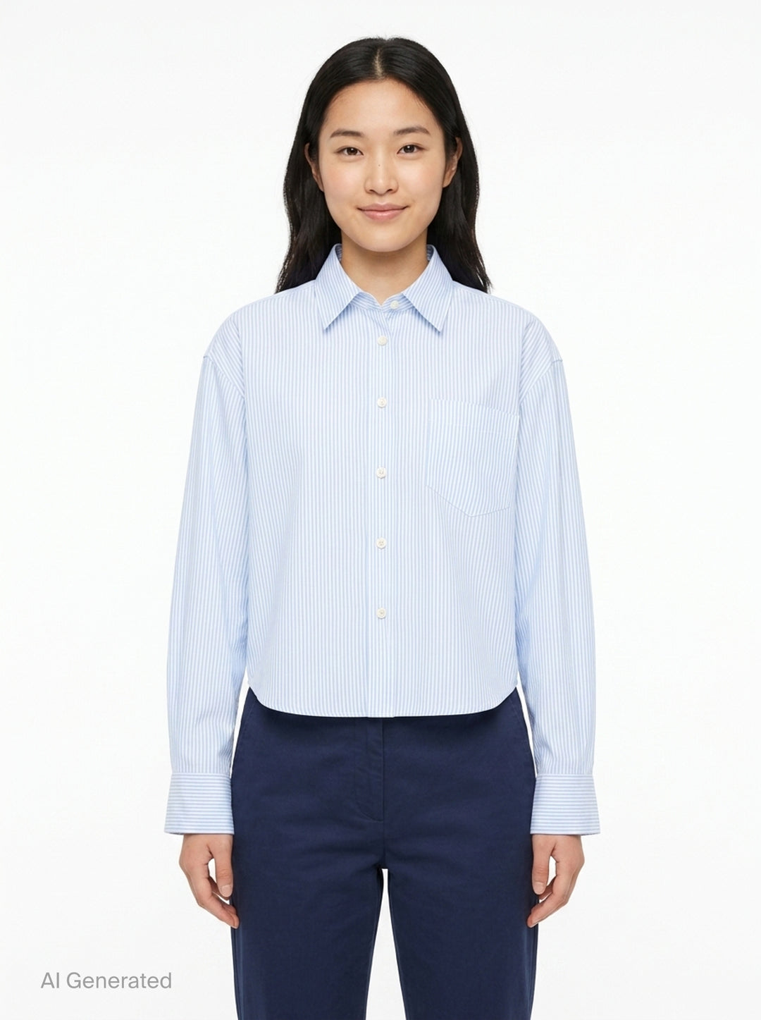 Cropped Classic Fit Shirt | AMI | Club21 - front