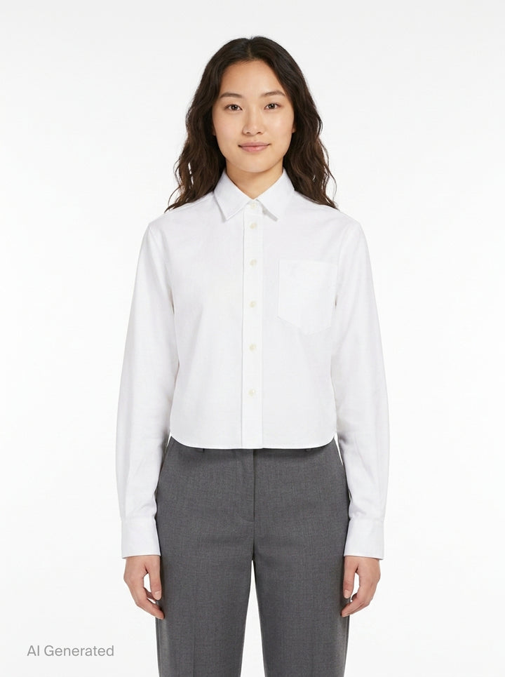 Cropped Classic Fit Shirt | AMI | Club21 - front