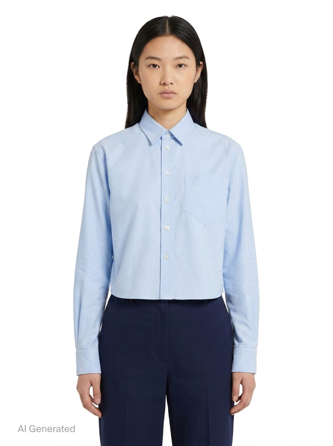 Cropped Classic Fit Shirt | AMI | Club21 - front