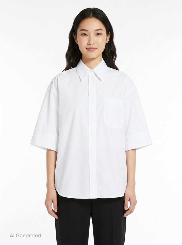 Embossed Short Sleeve Shirt | AMI | Club21 - front