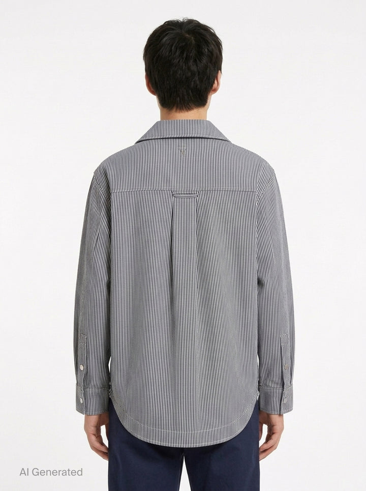 Long Sleeve Saharienne Overshirt | AMI Alexandre Mattiussi | Club21 - back