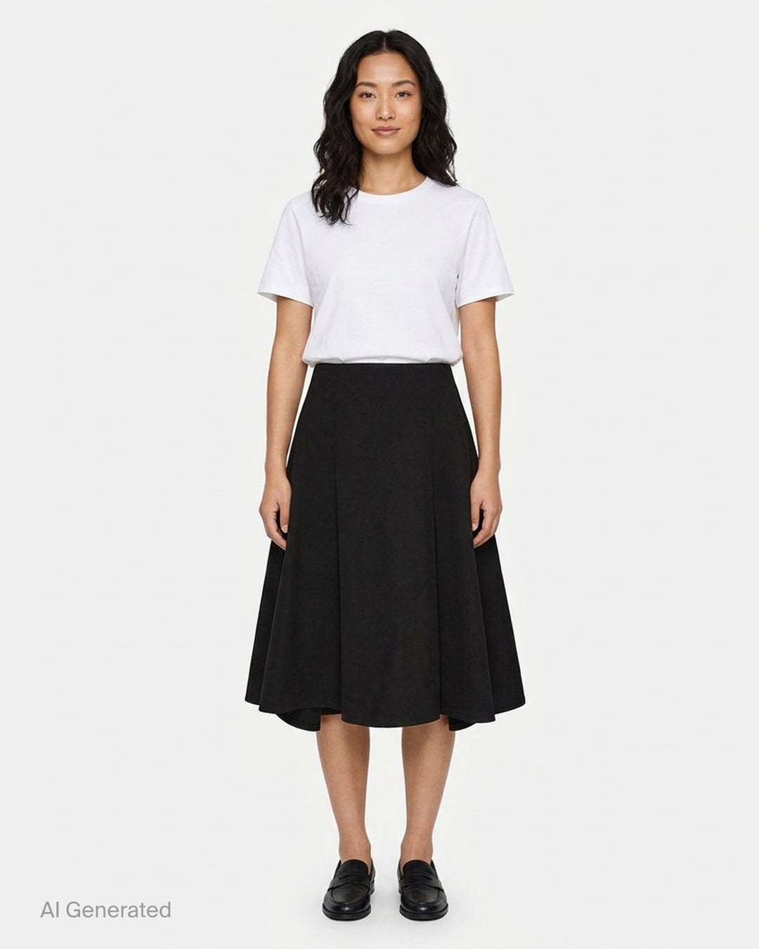 Midi Godet Skirt | AMI | Club21 - front