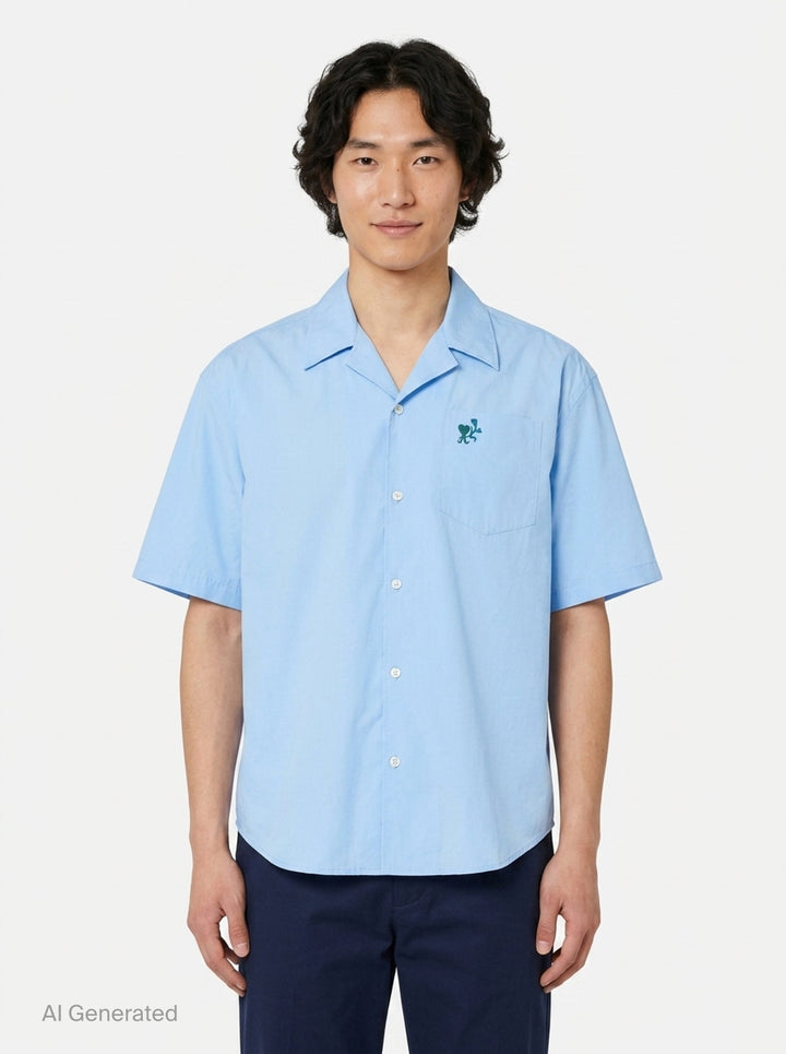 Short Sleeve Boxy Shirt | AMI Alexandre Mattiussi | Club21 - front