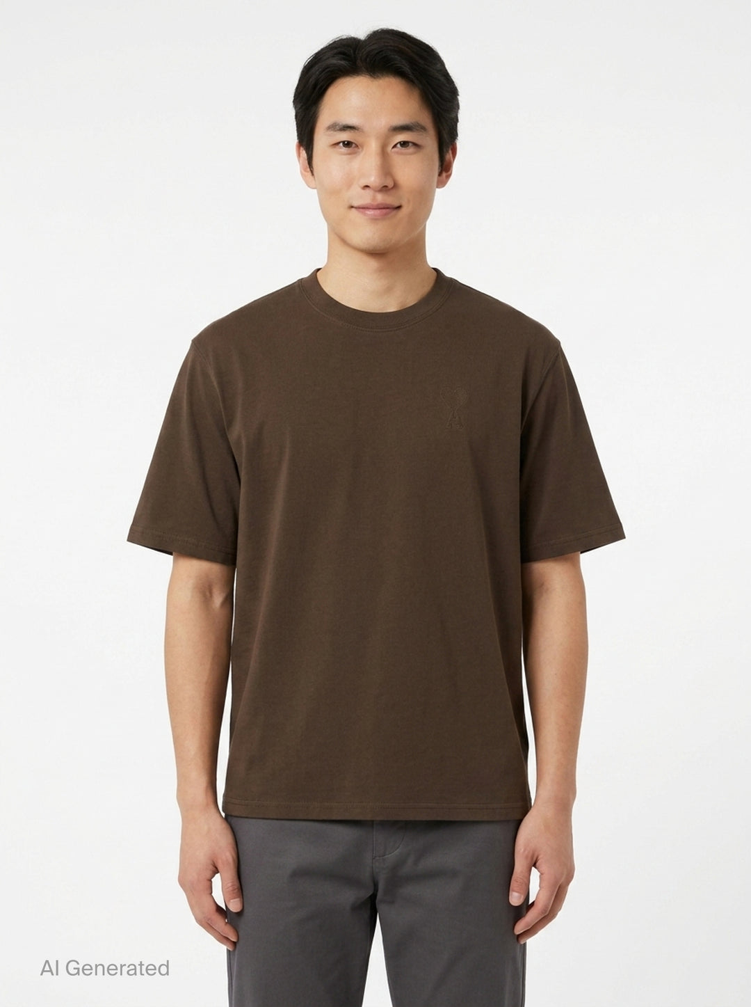Tonal Embroidered Tee | AMI Alexandre Mattiussi | Club21 - front