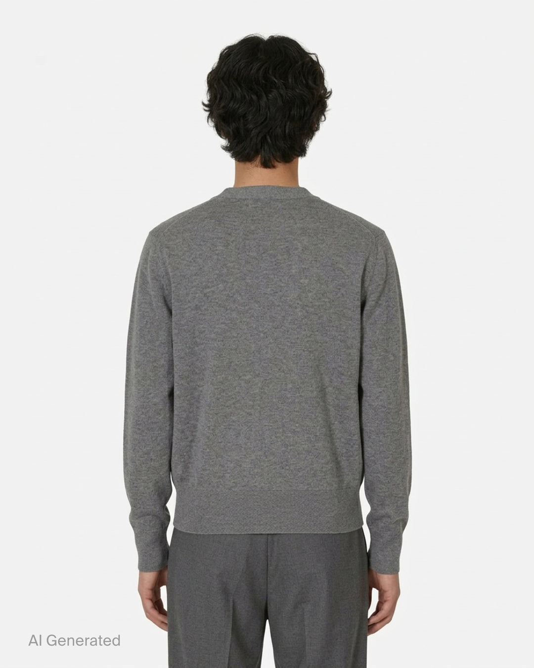 AMI Alexandre Matiussi camel V-neck cardigan with dark tonal button fastening and Ami de Cœur logo embroidery on the chest - back