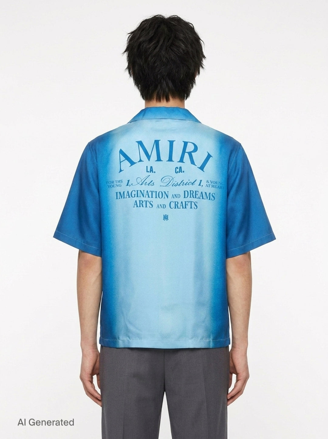 Arts District Short Sleeve Camp Shirt | Amiri | Club21 - back