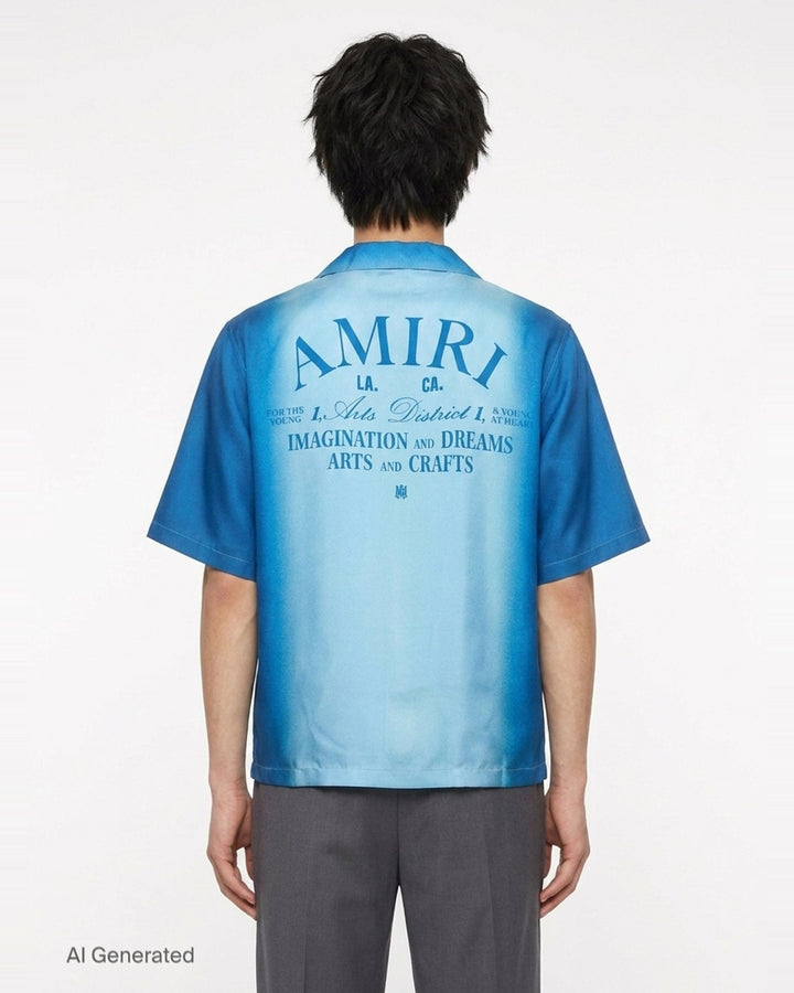 Arts District Short Sleeve Camp Shirt | Amiri | Club21 - back