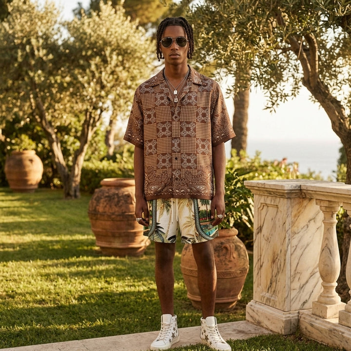 Bandana Print Short Sleeve Shirt | Amiri | Club21 - lifestyle