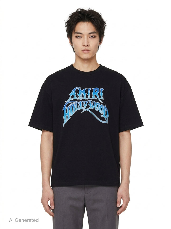Crystal Gradient Hollywood Tee | Amiri | Club21 - front