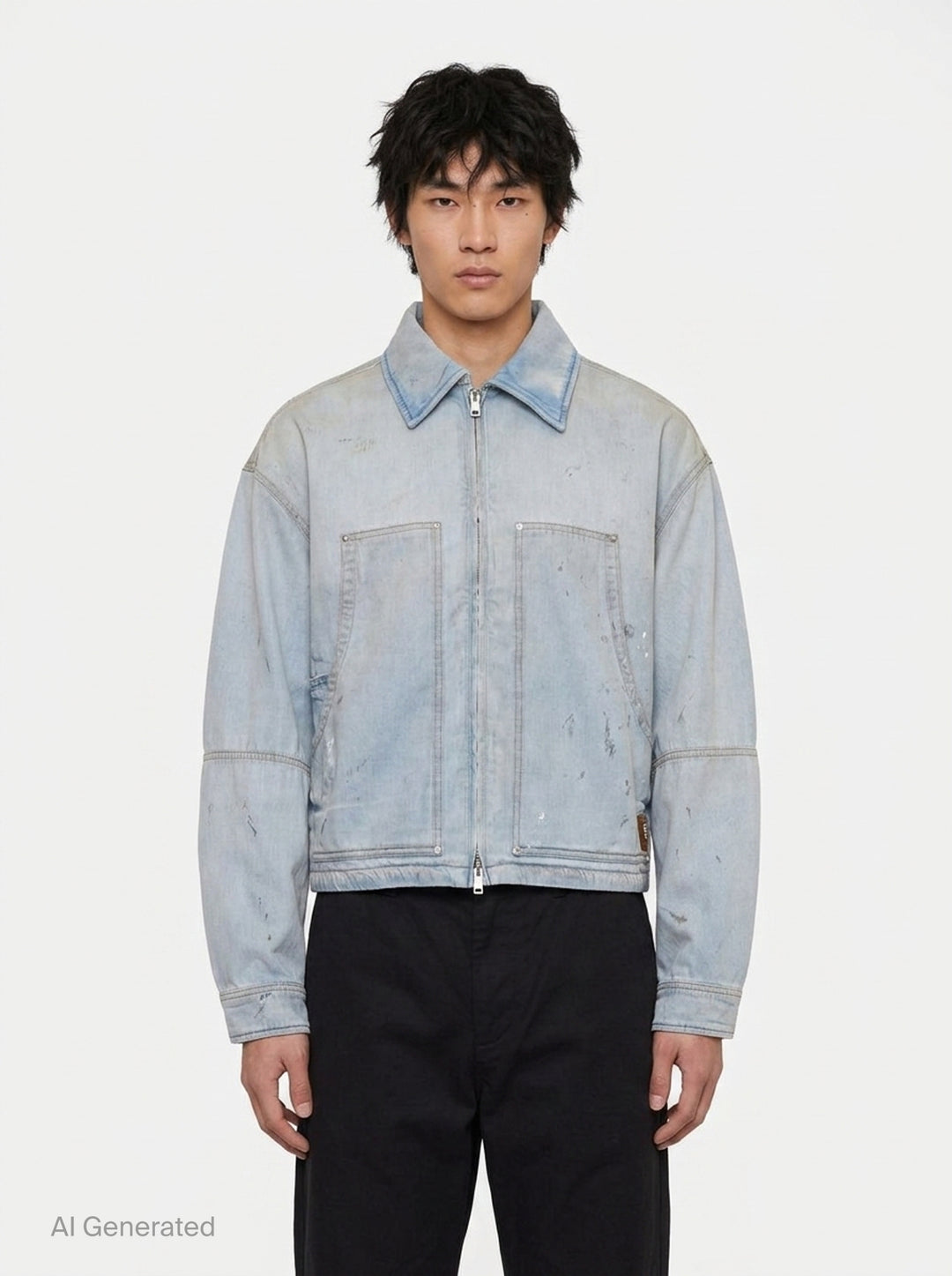 Distressed Denim Work Jacket | Amiri | Club21 - front
