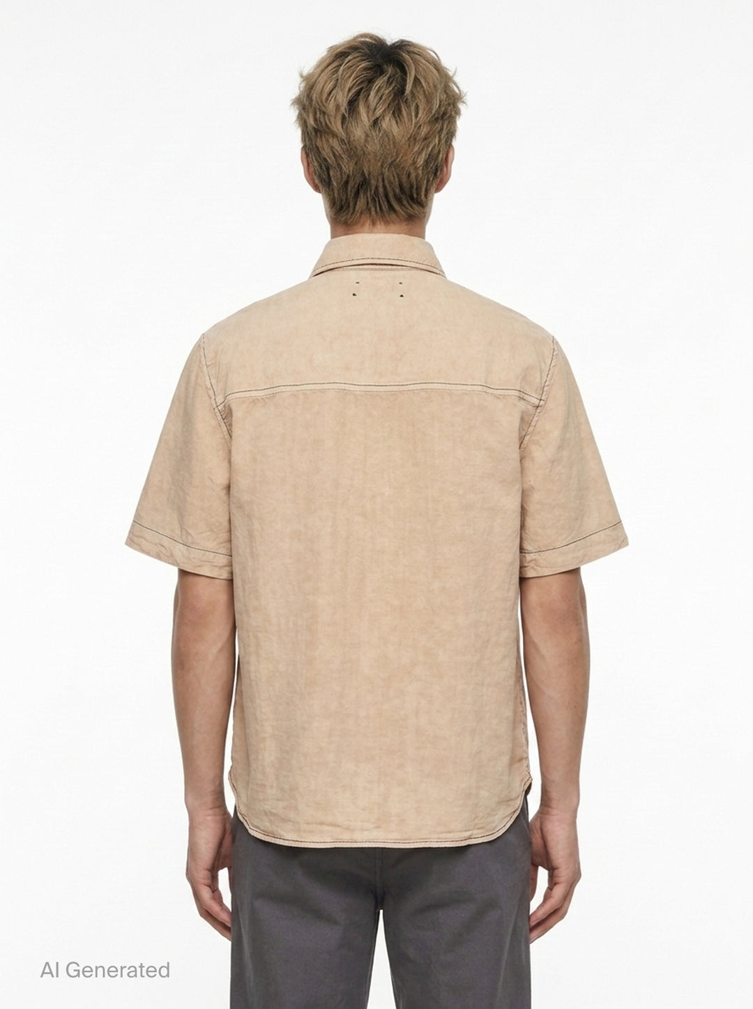 Script Linen Short Sleeve Shirt | Amiri | Club21 - back