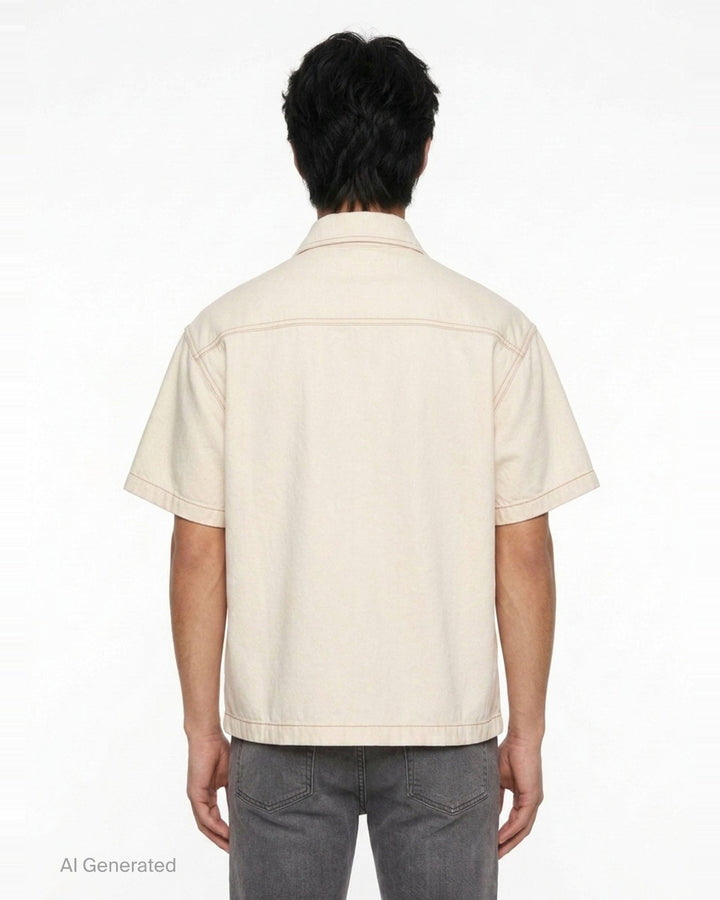Short Sleeve Denim Shirt | Amiri | Club21 - back