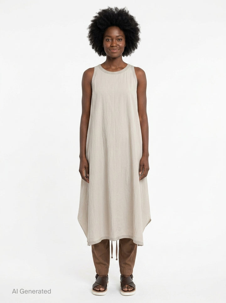 Asymmetric Studded Trim Dress | Anaabu | Club21 - front
