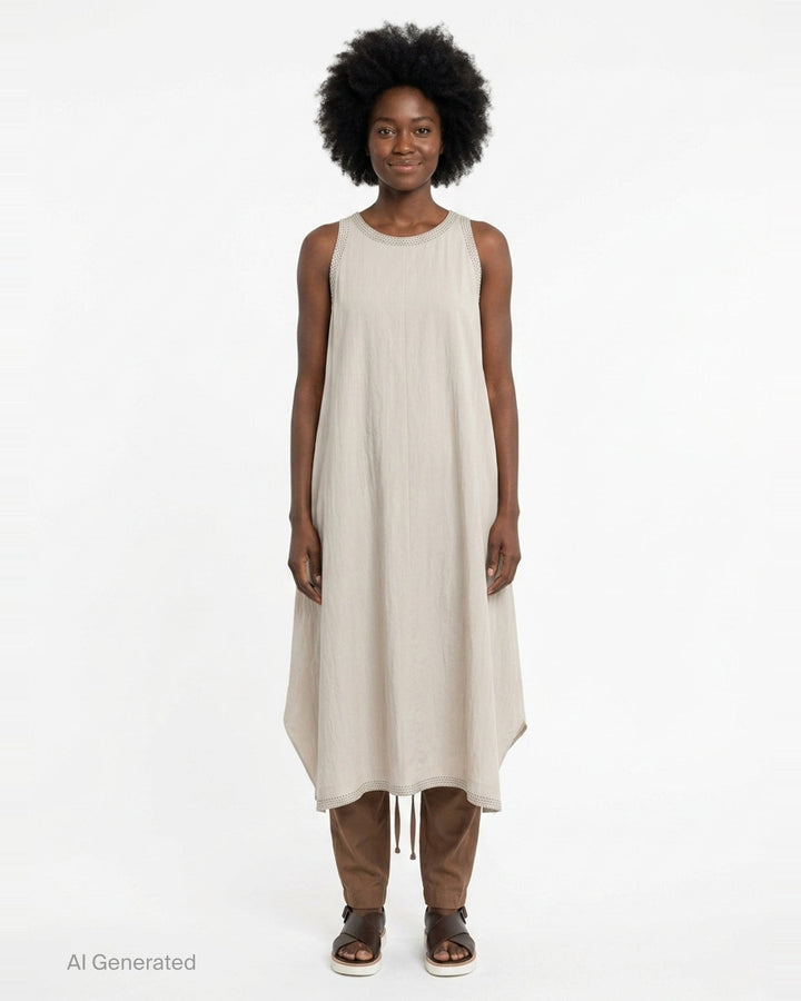 Asymmetric Studded Trim Dress | Anaabu | Club21 - front