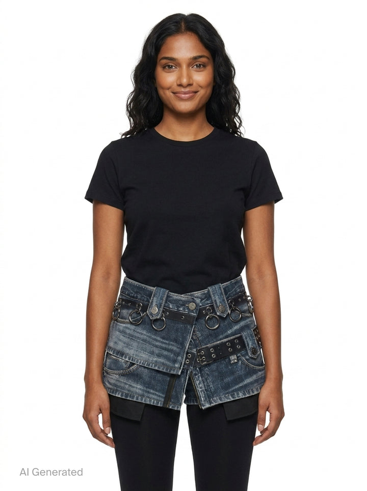 Asymmetric Layered Wrap Skirt | Andersson Bell | Club21 - front