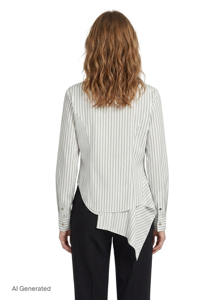 Asymmetric Studded Stripe Shirt | Andersson Bell | Club21 - back
