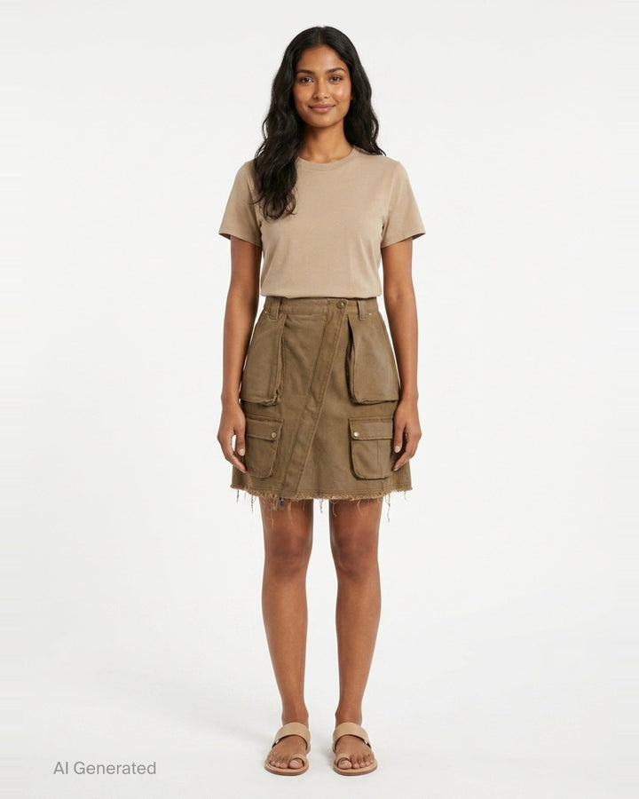 Cargo Pocket Wrap Skirt | Andersson Bell | Club21 - front