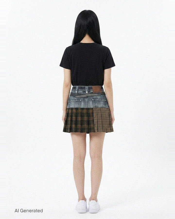 Double Belt Printed Mini Skirt | Andersson Bell | Club21 - back