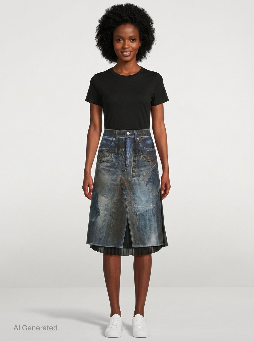 Illusion Patchwork Denim Skirt | Andersson Bell | Club21 - front