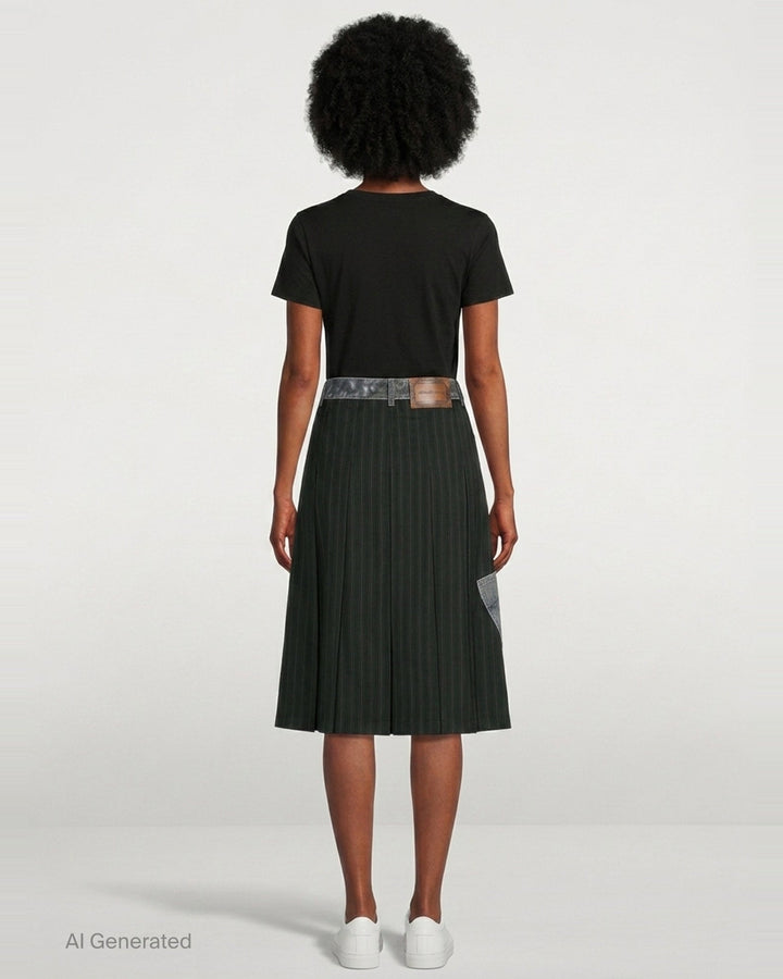 Illusion Patchwork Denim Skirt | Andersson Bell | Club21 - back