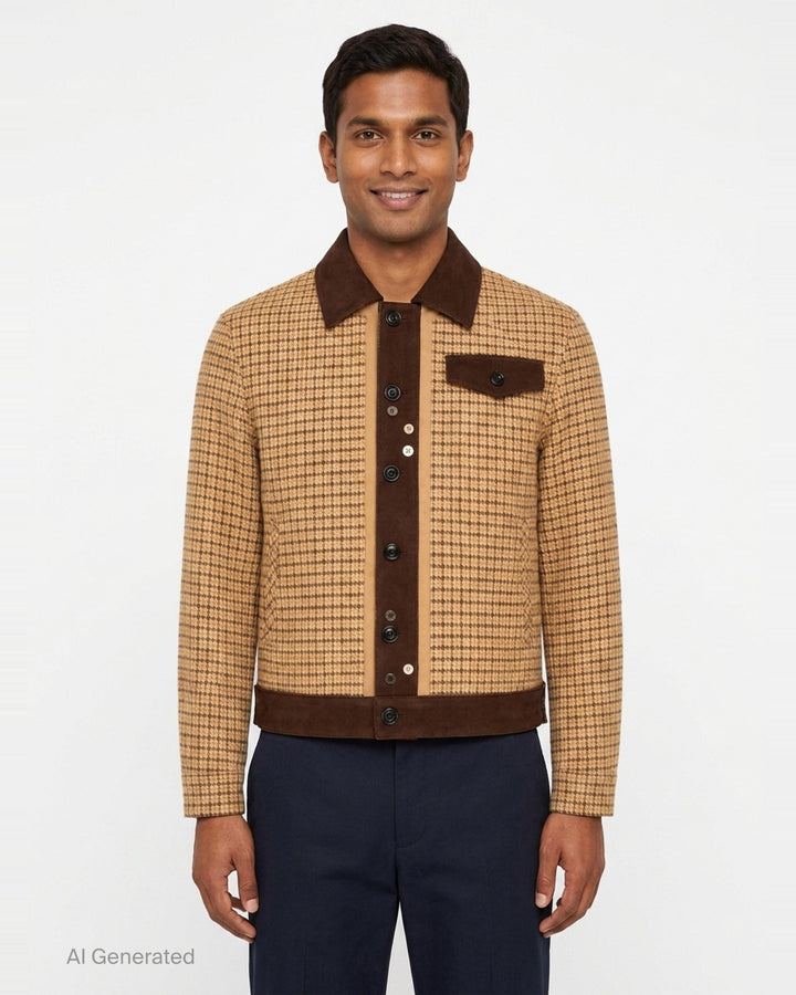 Japanese Tweed Trucker Jacket | Andersson Bell | Club21 - front