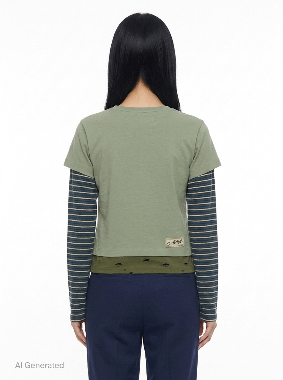 Layered Heart Message Long Sleeve Tee | Andersson Bell | Club21 - back