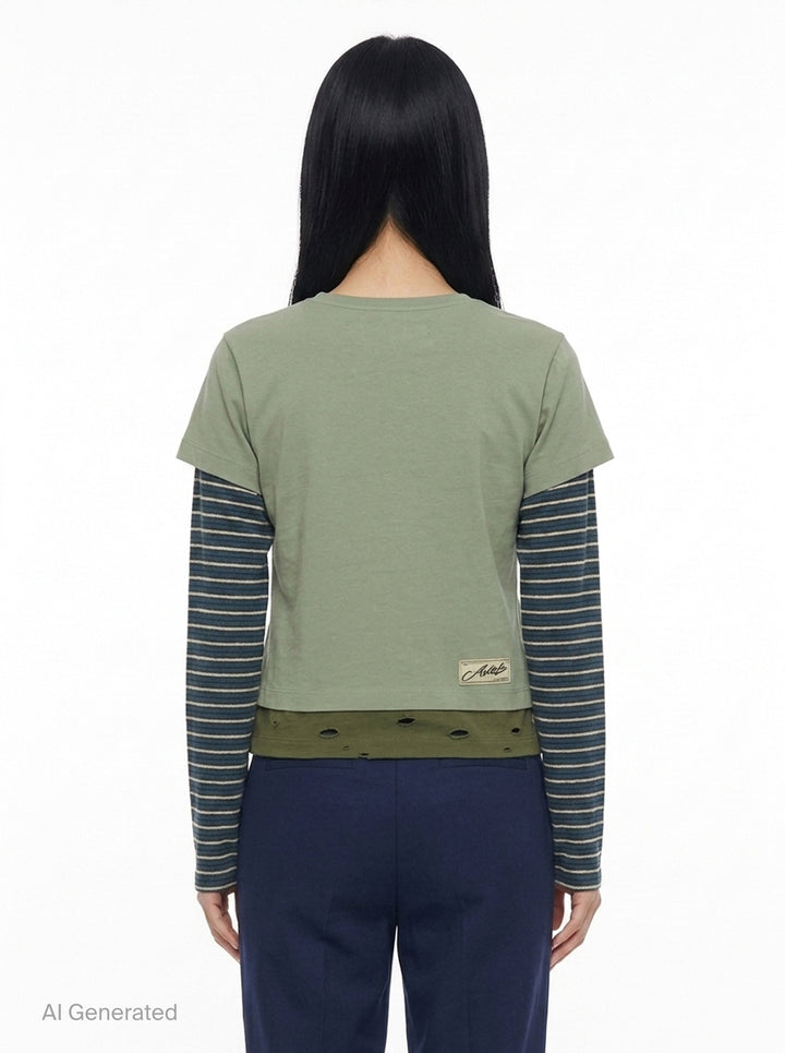 Layered Heart Message Long Sleeve Tee | Andersson Bell | Club21 - back