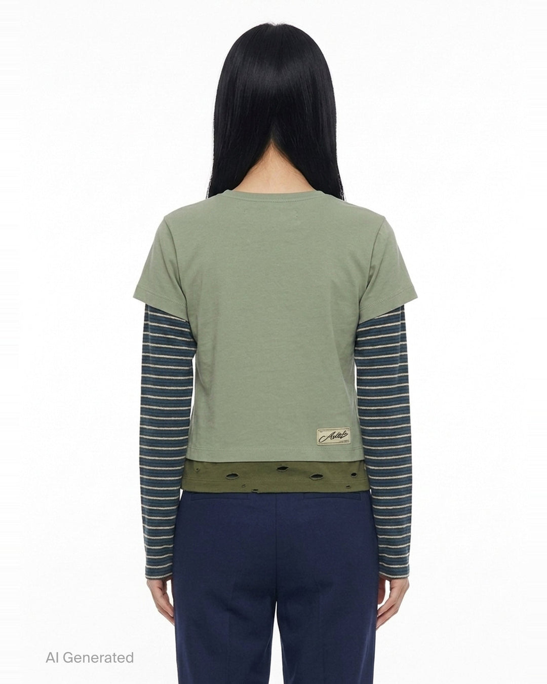Layered Heart Message Long Sleeve Tee | Andersson Bell | Club21 - back