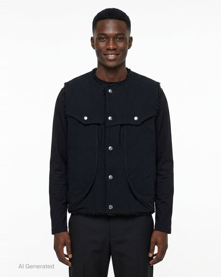 Reversible Collarless Vest | Andersson Bell | Club21 - front