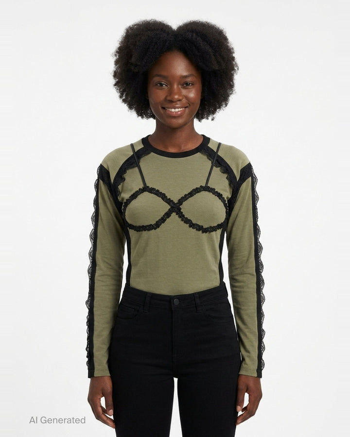 Strap Detail Long Sleeve Bodysuit | Andersson Bell | Club21 - front
