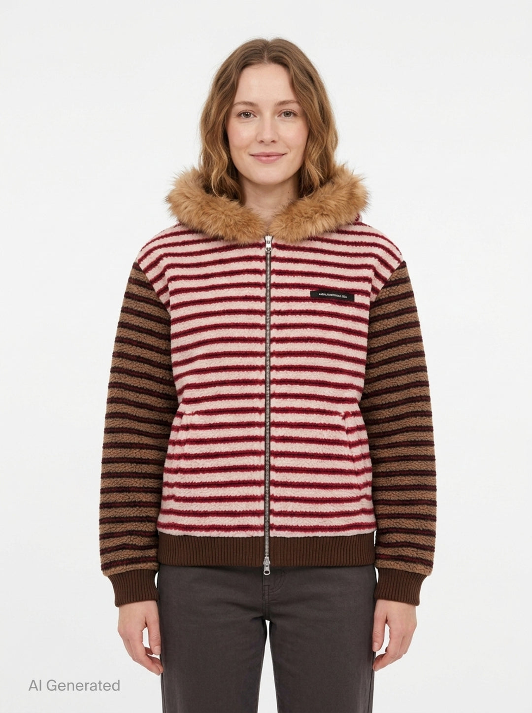 Stripe Patchwork Fleece Hoodie | Andersson Bell | Club21 - front