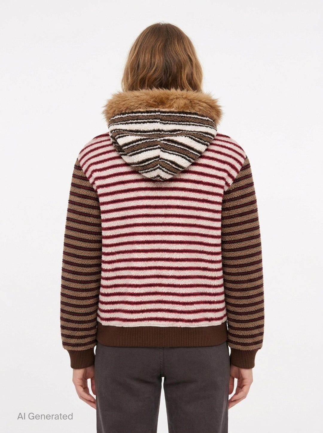 Stripe Patchwork Fleece Hoodie | Andersson Bell | Club21 - back