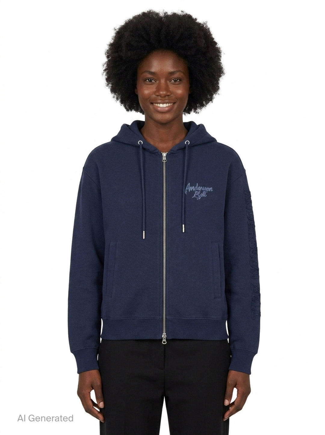 Unisex Patchwork Zip Hoodie | Andersson Bell | Club21 - front