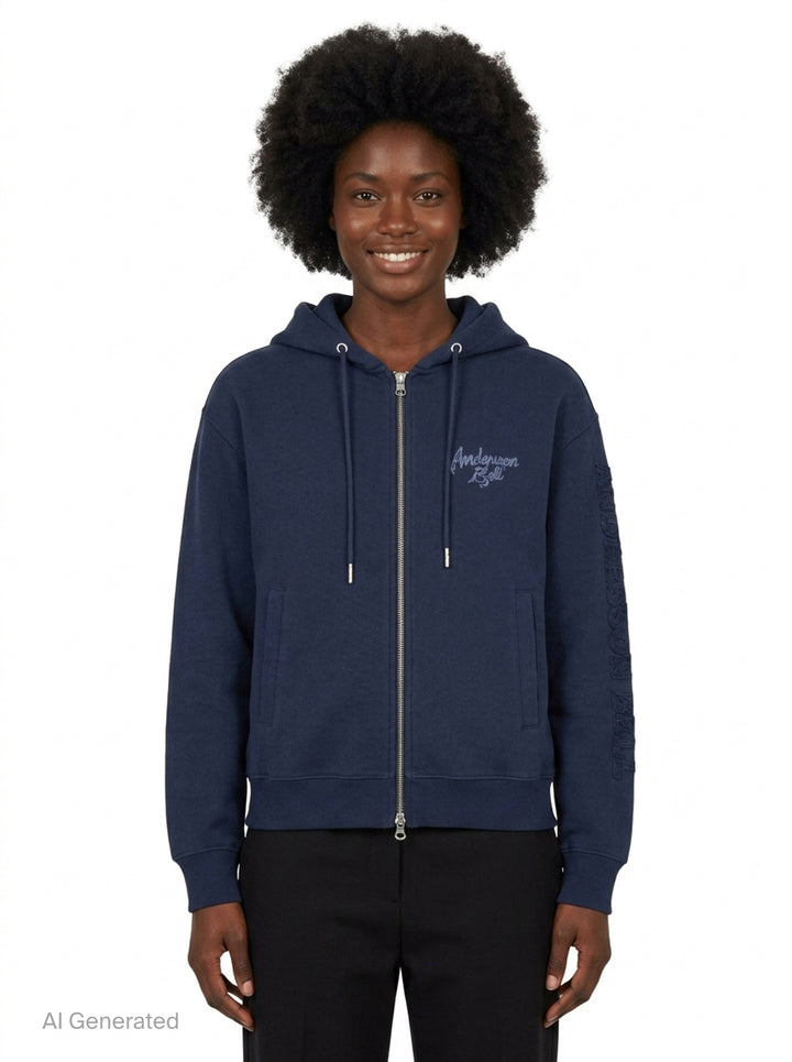 Unisex Patchwork Zip Hoodie | Andersson Bell | Club21 - front
