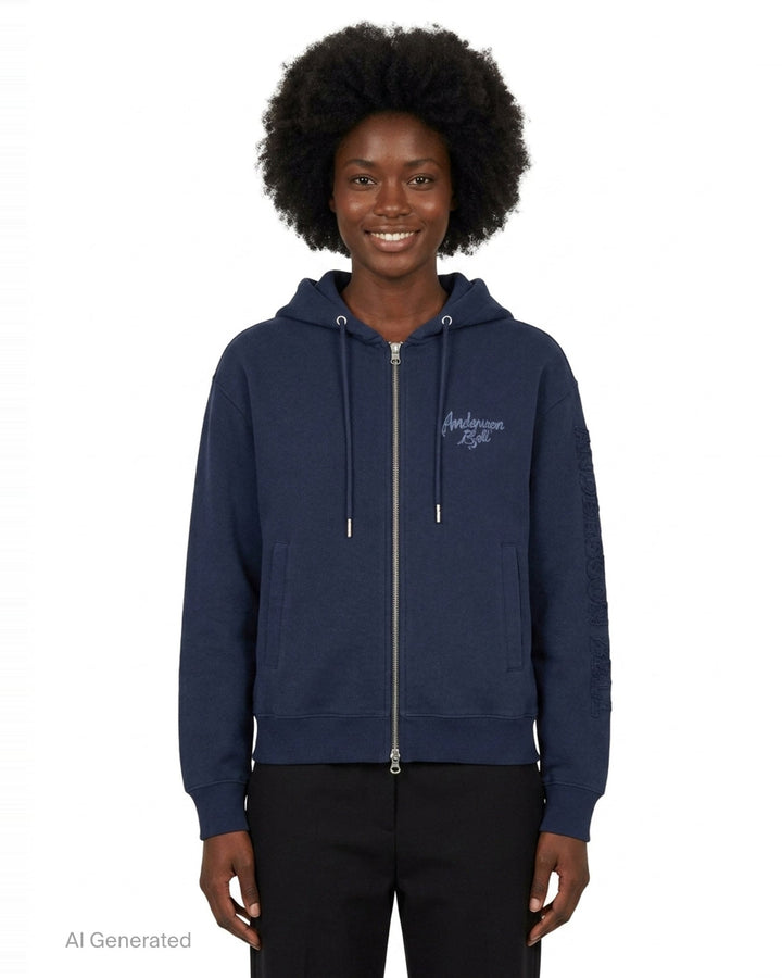 Unisex Patchwork Zip Hoodie | Andersson Bell | Club21 - front