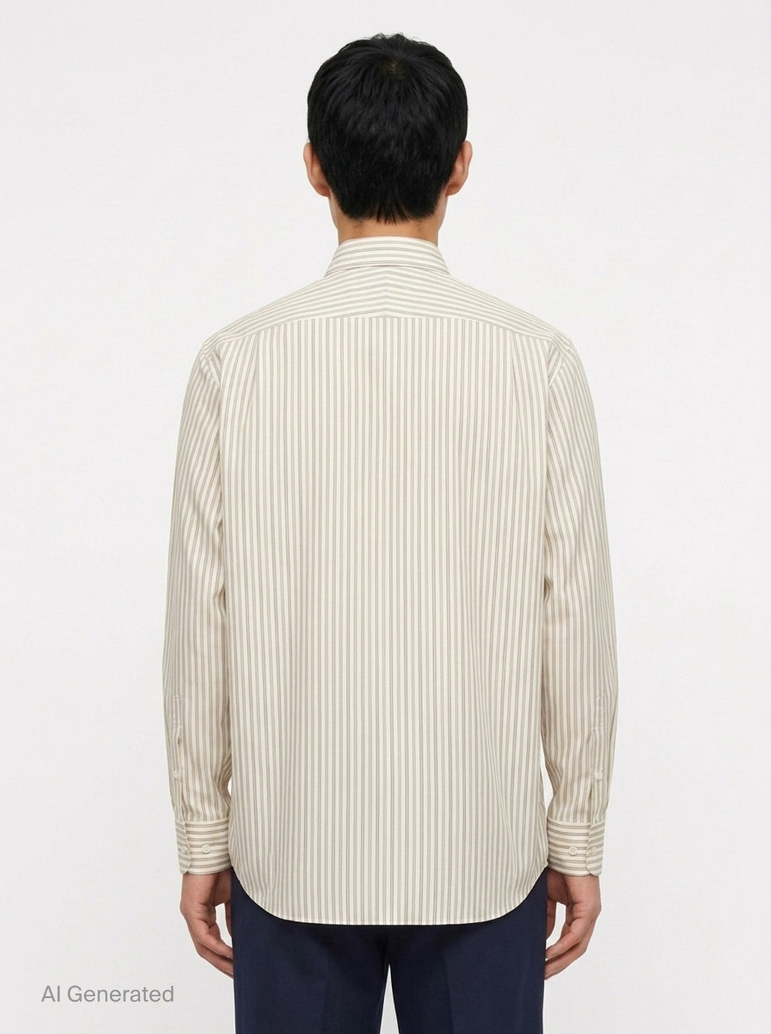 Cotton Silk Stripe Long Sleeve Shirt | Auralee | Club21 - back
