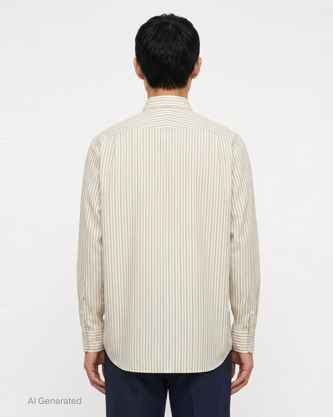 Cotton Silk Stripe Long Sleeve Shirt | Auralee | Club21 - back
