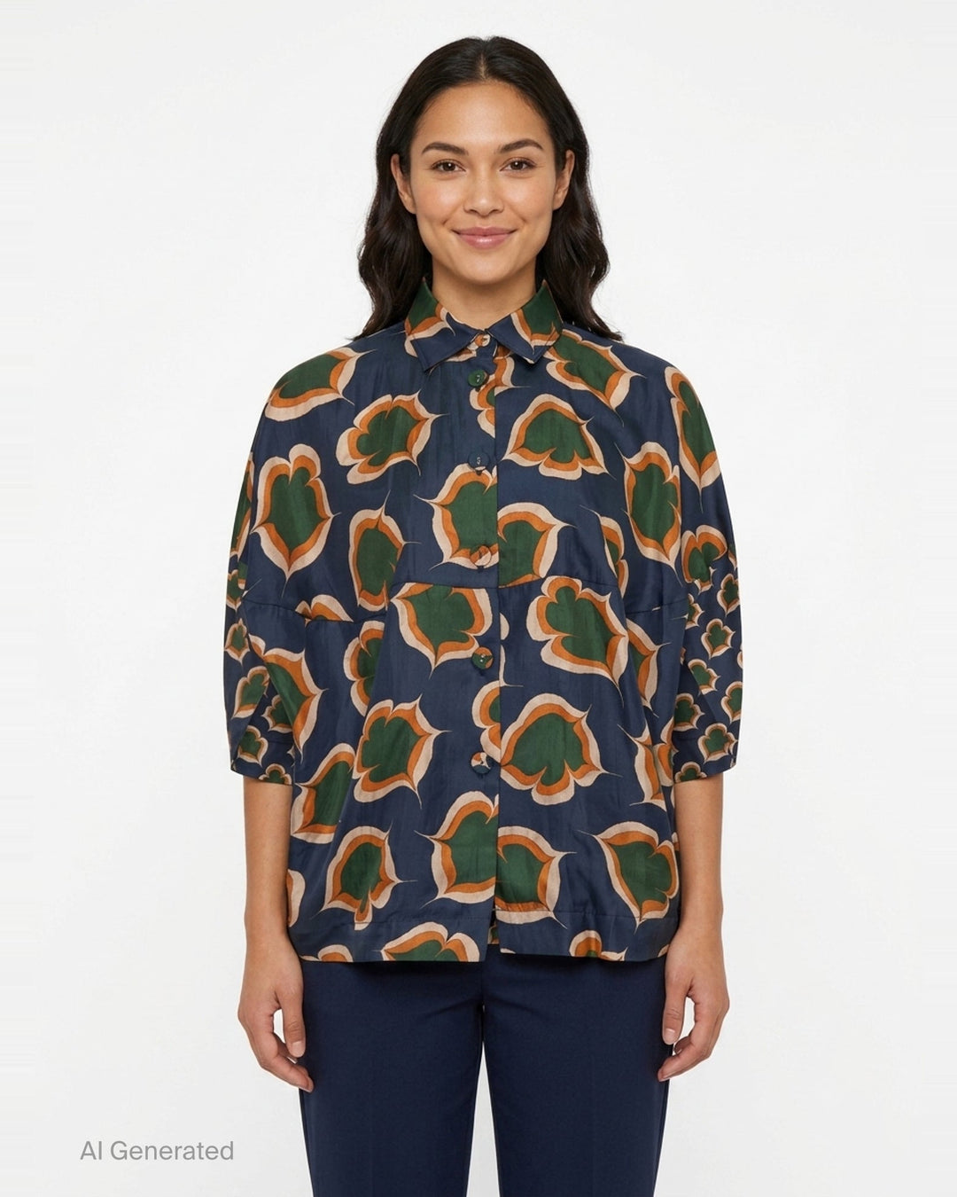 Silk Print Cape Blouse | Biyan | Club21 - front