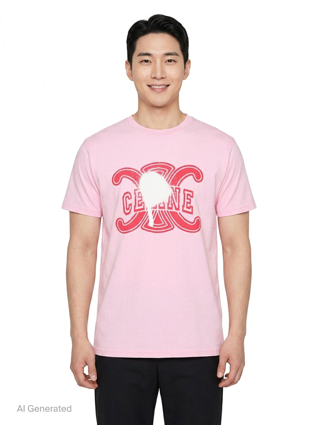 Céline Graphic Crew Neck Tee | Black Score | Club21 - front