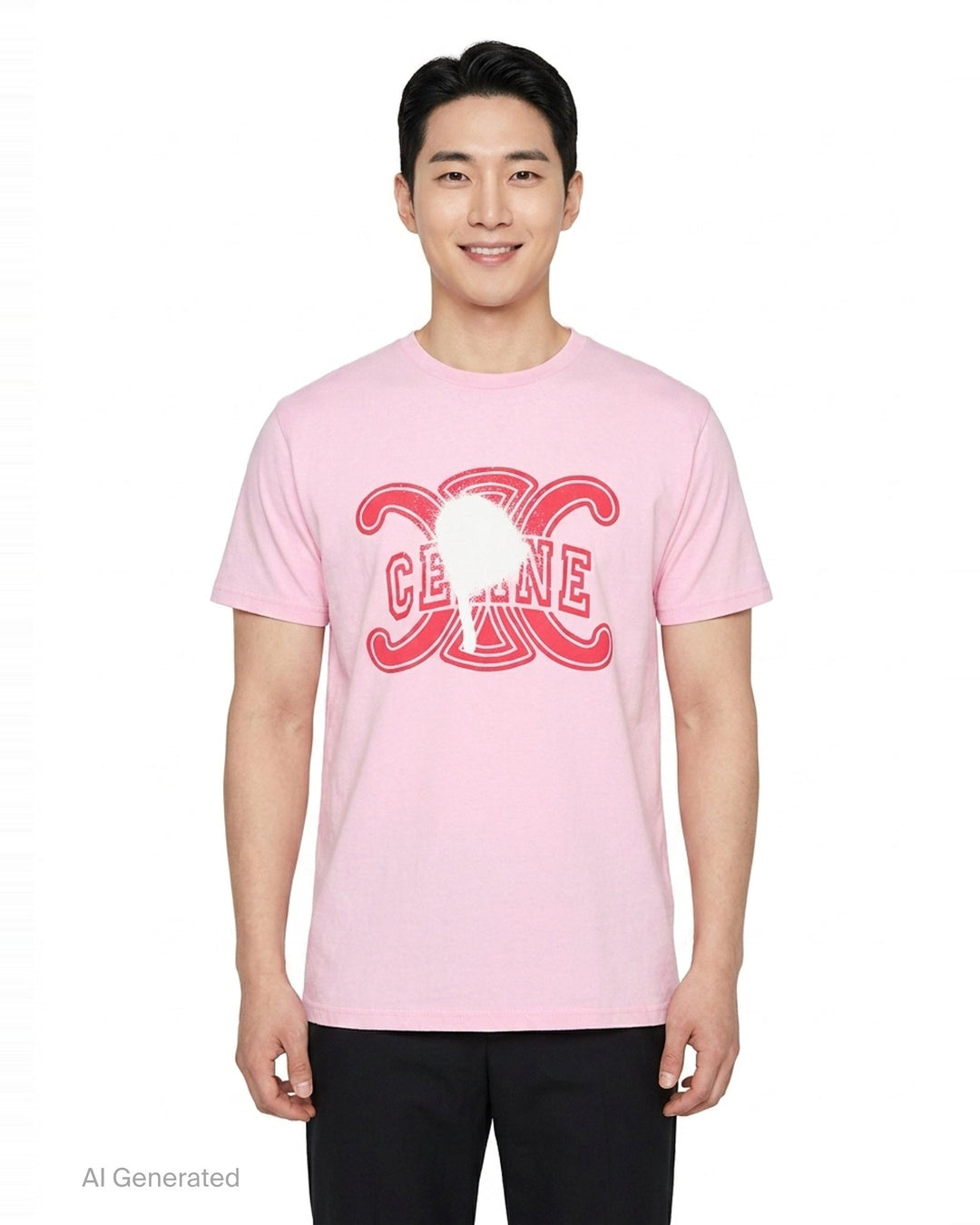 Céline Graphic Crew Neck Tee | Black Score | Club21 - front