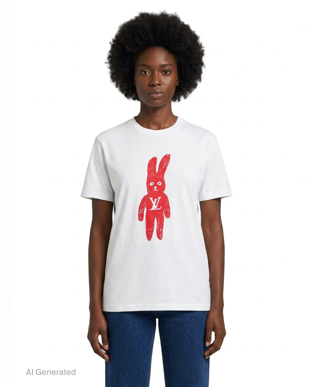 LV Bunny Graphic Tee | Black Score | Club21 - front