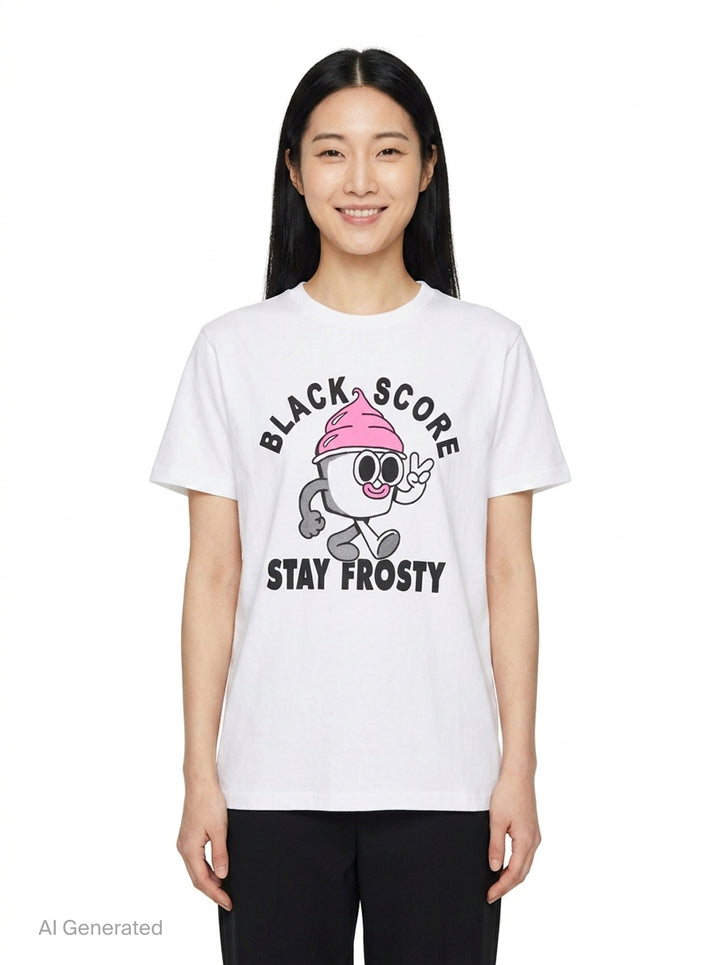 Stay Frosty Graphic Tee | Black Score | Club21 - front