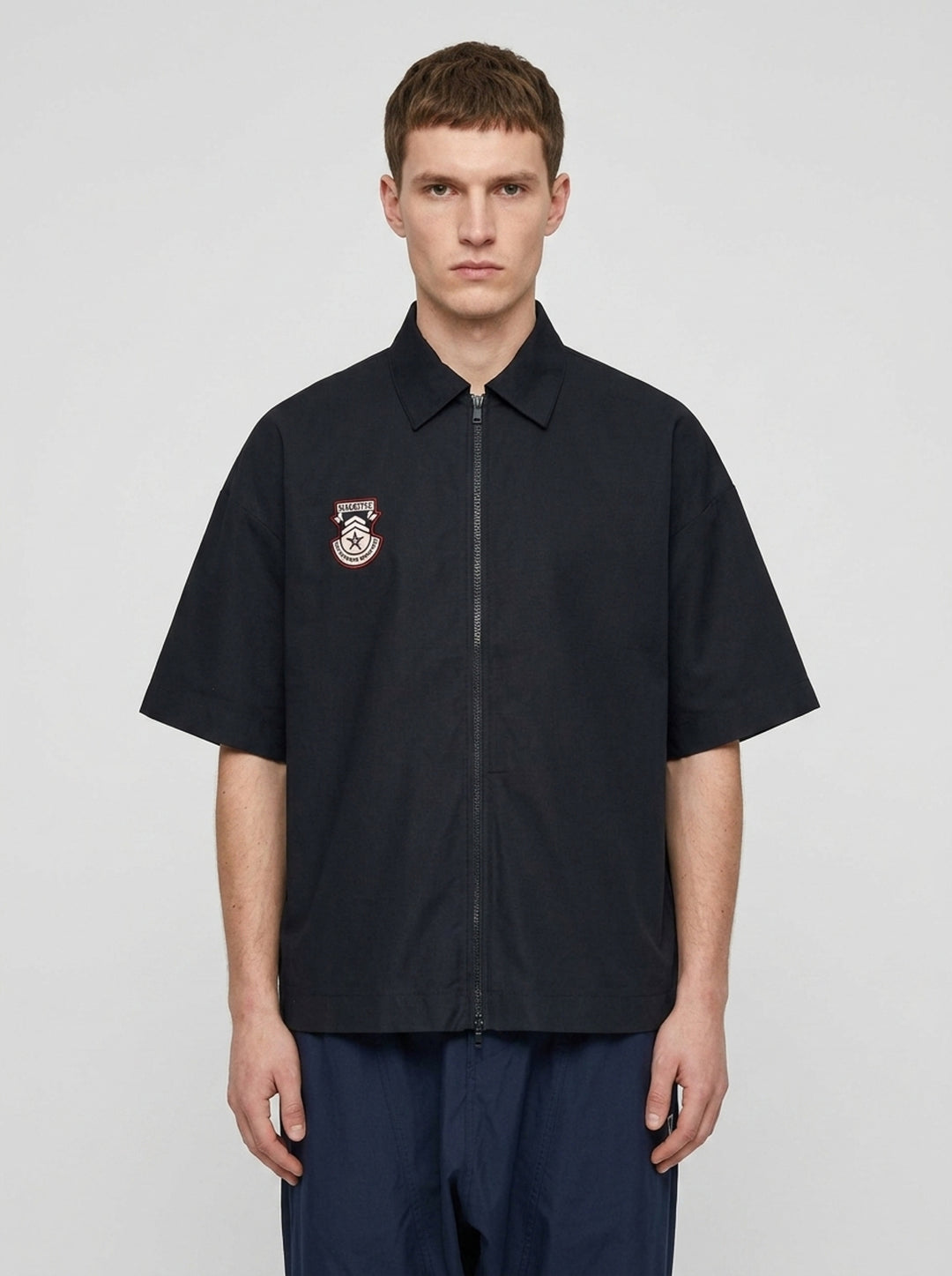 Slacker Zip-Up Shirt | Blackjack | Club21 - front