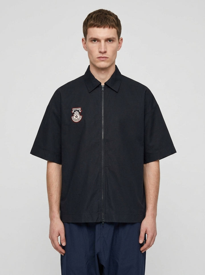Slacker Zip-Up Shirt | Blackjack | Club21 - front