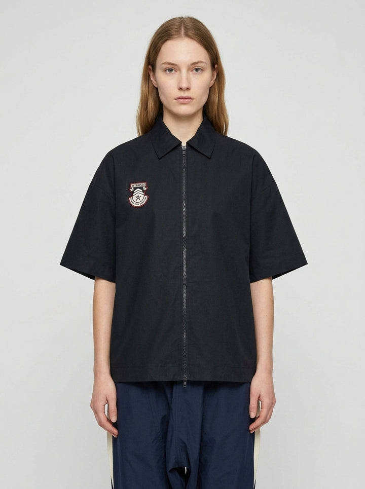 Slacker Zip-Up Shirt | Blackjack | Club21 - front female