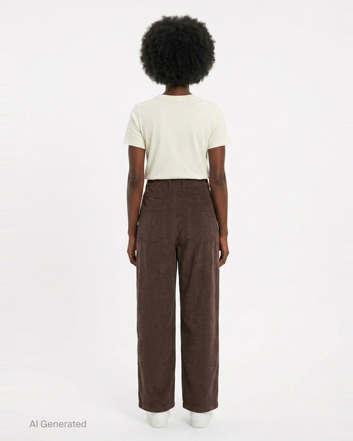 Asymmetric Tuck Baggy Corduroy Pants | Bonbom | Club21 - back