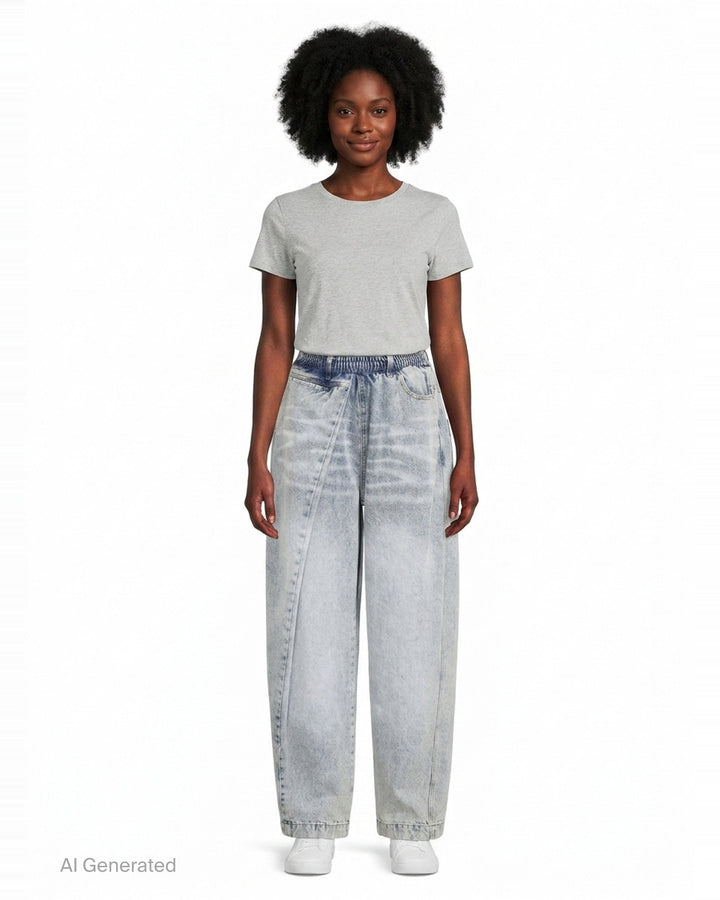 Giant Front-Volume Tuck Jeans | Bonbom | Club21 - front