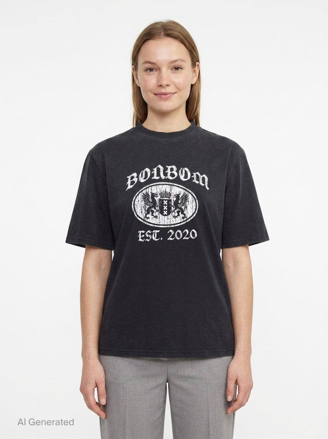 Oval Washed Griffin Graphic Tee | Bonbom | Club21 - front