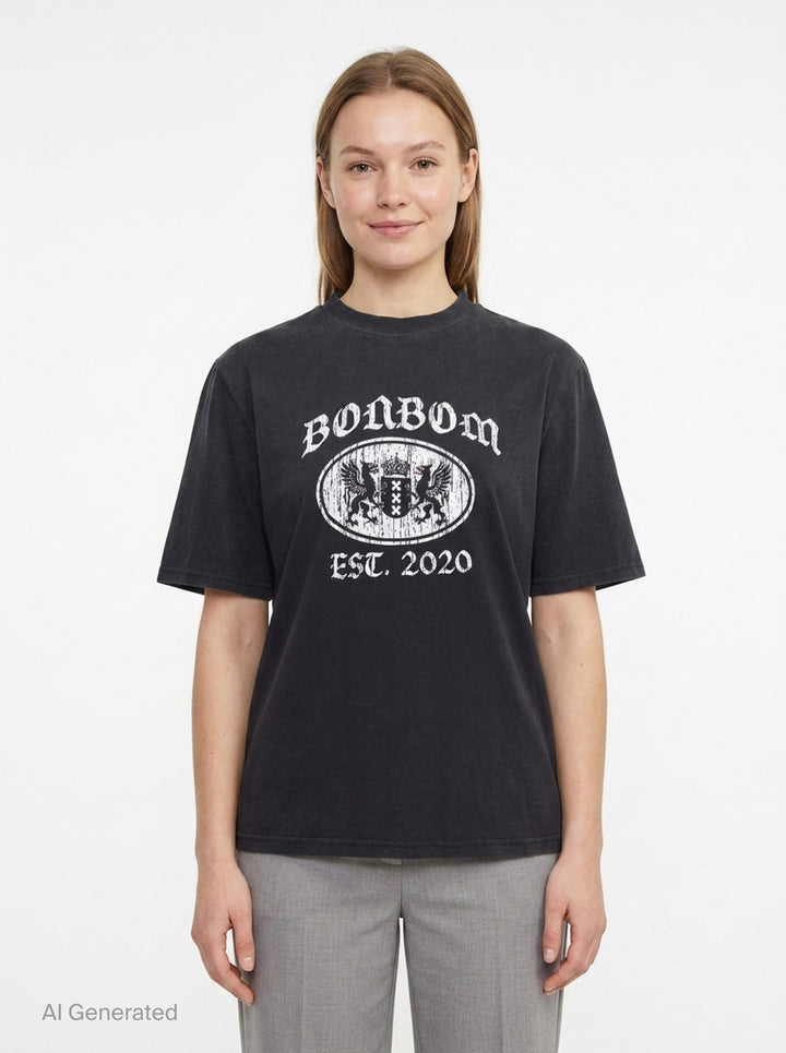 Oval Washed Griffin Graphic Tee | Bonbom | Club21 - front