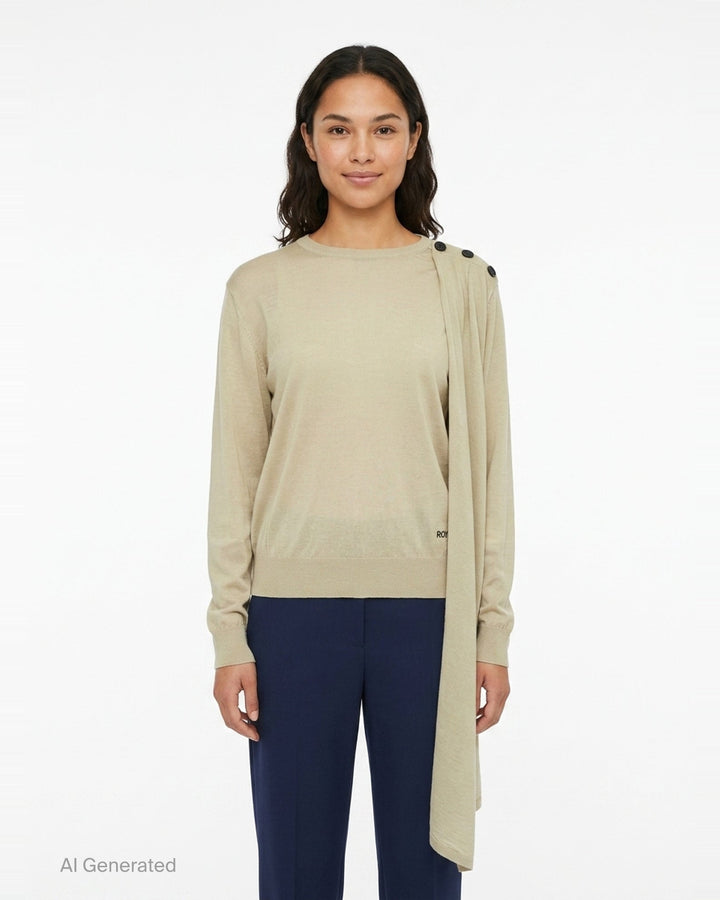 Shawl Scarf Shoulder Sweater | Bonbom | Club21 - front